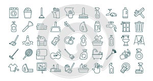 Cleaning and desinfect set icons