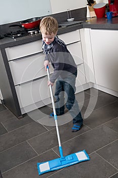 Cleaning the floor