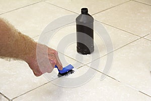 Cleaning Floor Grout with Baking Soda