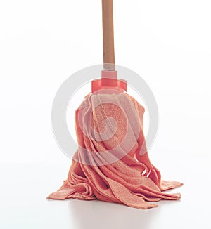 Cleaning floor mop isolated against white background