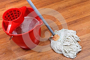 Cleaning of floors by mop