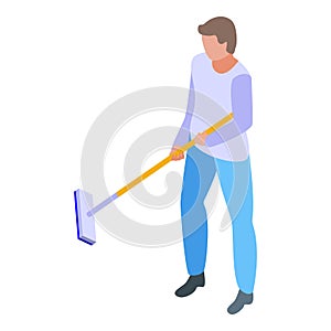 Cleaning home habit icon, isometric style
