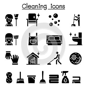 Cleaning house & Hygiene icon set