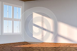 The cleaning house and the sunshine from the window, 3d rendering