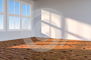 The cleaning house and the sunshine from the window, 3d rendering