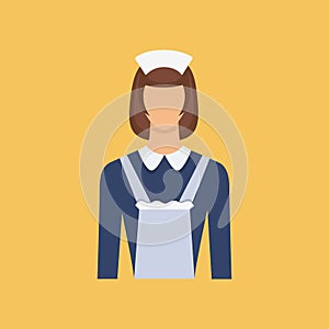 Cleaning household service maid icon. Vector flat illustration i