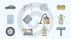 Cleaning and Household Tools Vector Icon Set