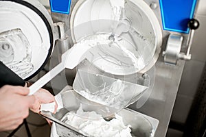 Cleaning ice cream maker machine