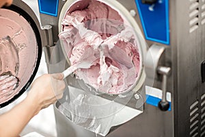 Cleaning ice cream maker machine