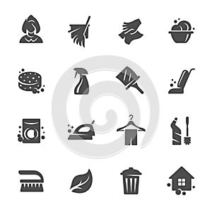 Cleaning icon set