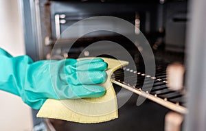 Cleaning the kitchen oven