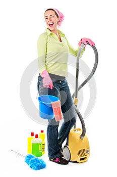 Cleaning lady photo