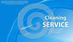 Cleaning or Laundry Services blue background with a splash of water. Banner or poster for cleanliness. Vector