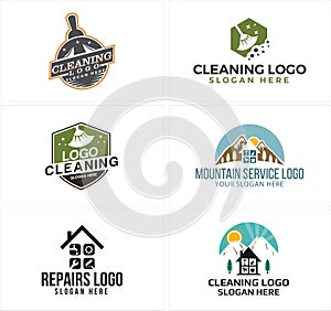 Cleaning maintenance service logo design