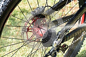 Cleaning mountain bike with pressure water