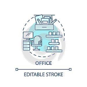 Cleaning in office concept icon