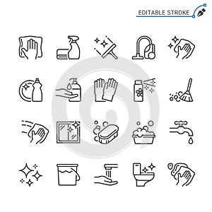 Cleaning outline icon set