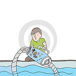 Cleaning Pool Filter Vacuum