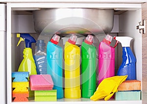 Cleaning product storage space