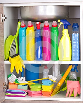 Cleaning product storage space