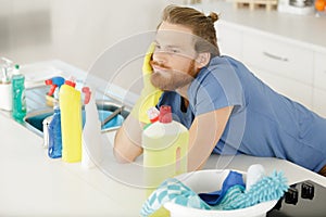 Cleaning products cleaning man clean