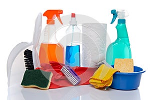 Cleaning products with cleaning material