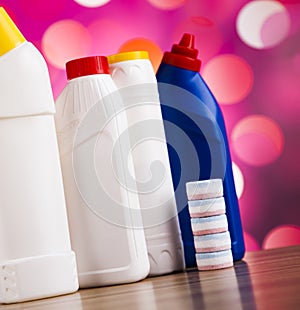 Cleaning products, home work colorful theme