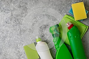 Cleaning products. Plastic chemical detergent bottles and equipment, Domestic household or business sanitary cleaning