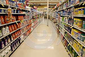 Cleaning products in supermarket