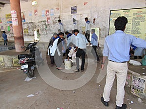 Cleaning program organised by national service scheme NSS students at a public place in India