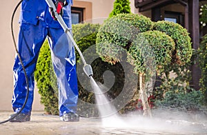 Cleaning Residential Driveway
