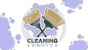 Cleaning service business card, home chores vector