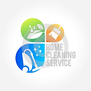 Cleaning Service Business logo design, Eco Friendly Concept for Interior, Home and Building