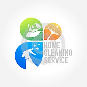 Cleaning Service Business logo design, Eco Friendly Concept for Interior, Home and Building