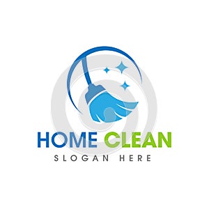 Cleaning Service Business Logo Symbol Icon Design. Abstract broom or sweep vector icon symbol