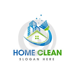 Cleaning Service Business Logo Symbol Icon Design Template