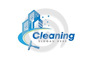 Cleaning Service Business Logo Symbol Icon Design Template