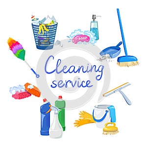 Cleaning service elements isolated