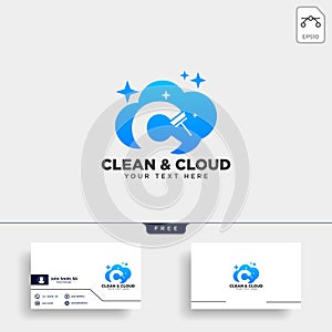 cleaning service letter C logo template vector illustration icon element