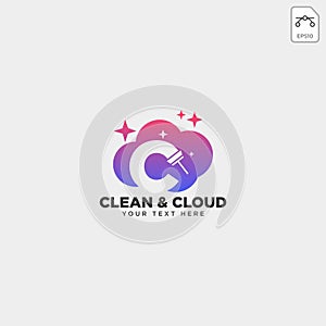 cleaning service letter C logo template vector illustration icon element