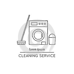 Cleaning service line icon