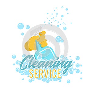 Cleaning service logo, label or symbol