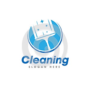 Cleaning Service Logo. Window glass cleaning vector logo