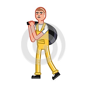 Cleaning service man