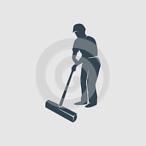 The cleaning service man illustration logo