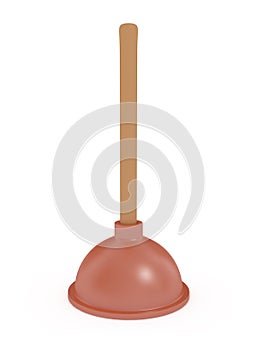 Cleaning Service Plunger isolated on white