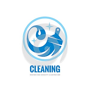 Cleaning service - vector business logo template concept illustration. Wash household sign. Graphic design element.