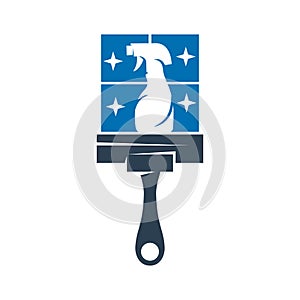 Cleaning Service Wiper Window Business logo design Template
