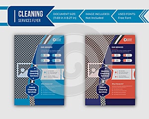 Cleaning Services Flyer Template Design, Home And Offices Cleaning Services Flyer Template Design In EPS Vector