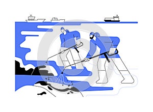 Cleaning shoreline abstract concept vector illustration.
